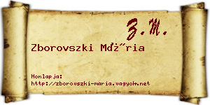 Zborovszki Mária névjegykártya